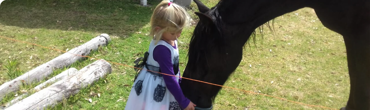 Rainbow Riders Little girl and horse